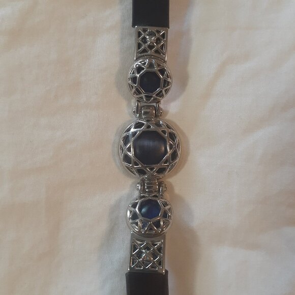 Bracelet with Black Leather Strap - Picture 1 of 5